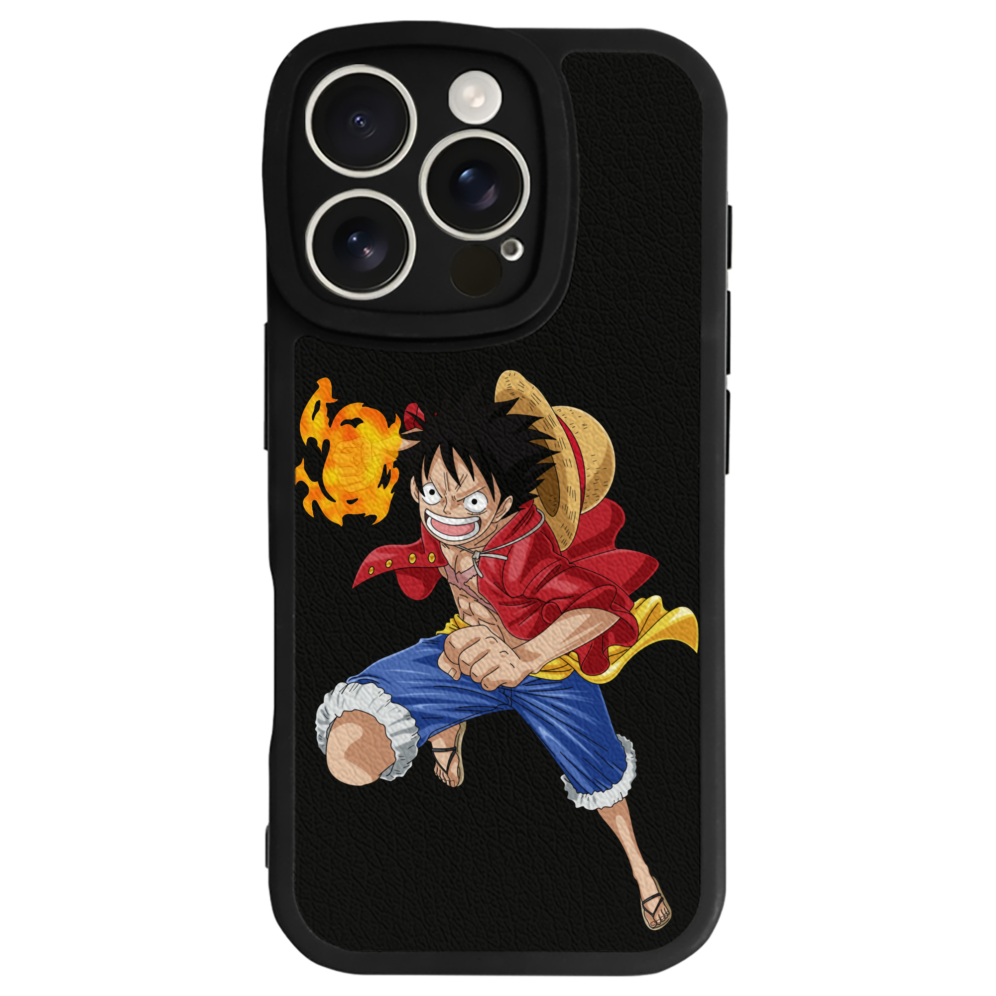 （画像用） ワンピース モンキー・D・ルフィ ONE PIECE Monkey D. Luffy 【iPhone 16シリーズ対応】シリコンスマホケース（レザー調） 材質：シリコン